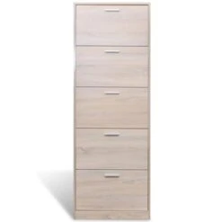 VidaXL Schoenenkast Hout Met 5 Opbergvakken Eiken-look -Neiuwe Order ded1151bc85e489cb10384fa4e367d87